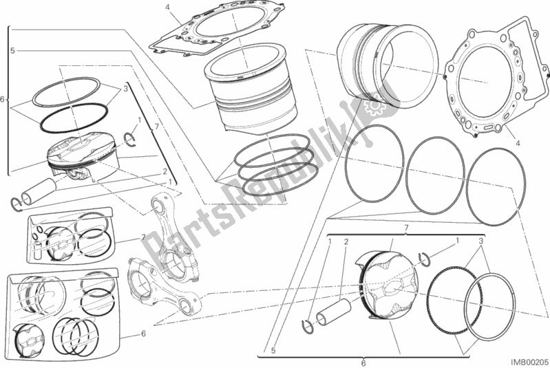 All parts for the Cylinders - Pistons of the Ducati Superbike 1199 Panigale Superleggera USA 2014